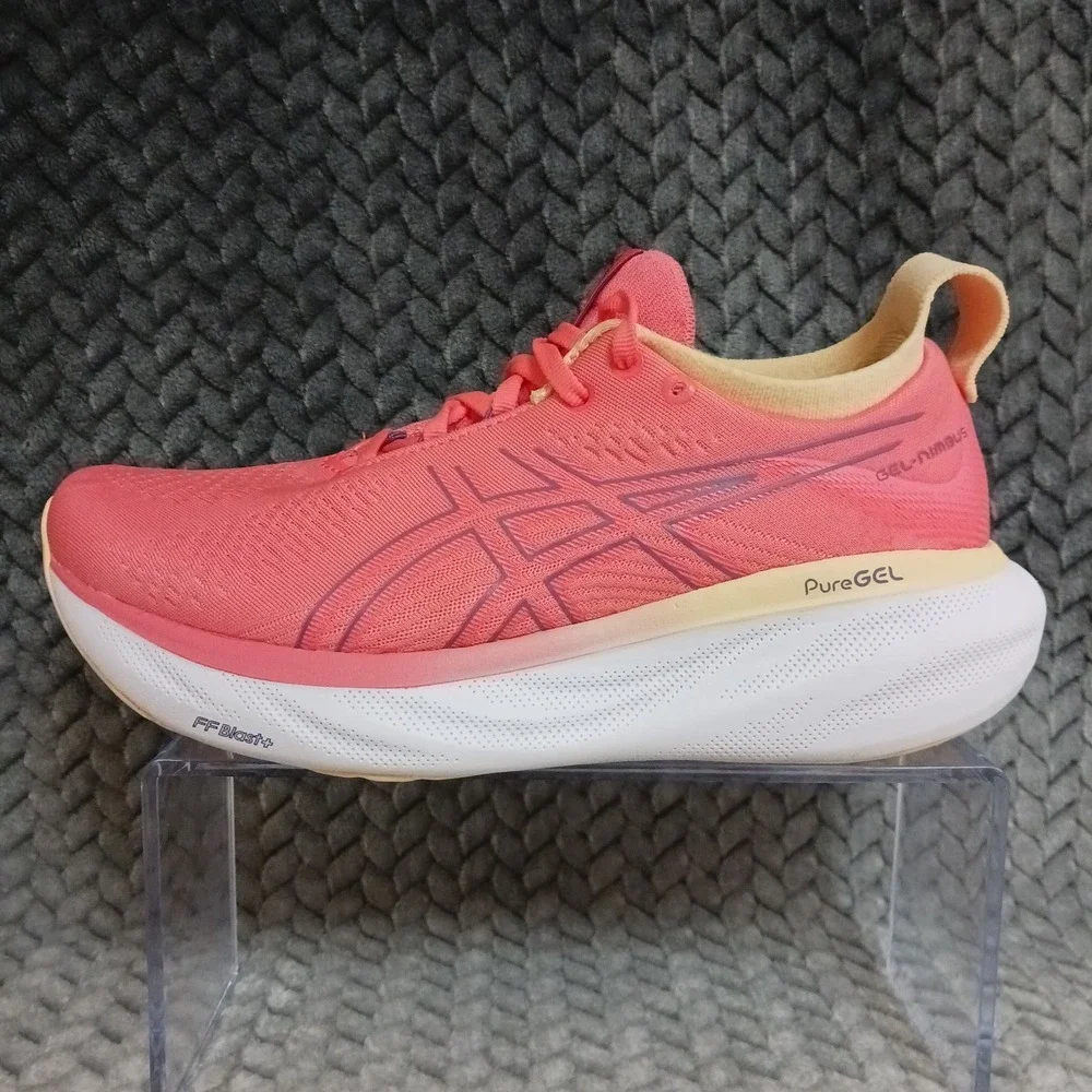 Asics Gel Nimbus 25 Wide Papaya Dusty Purple Women's Walking Running Shoes Sz 7